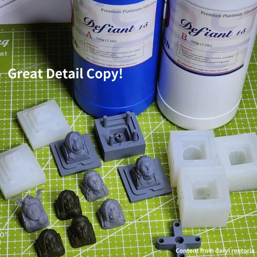 Miniatura 2 de Kit de fabricación de moldes de silicona Siraya Tech Defiant 15 Platinum, seguro para alimentos, dureza Shore A 15, ideal para proyectos de resina