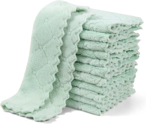 Miniatura 13 de UMANI Paquete de 12 Paños de Cocina para Platos, Toallas para Platos Ultra Suaves Absorbentes de Secado Rápido, Paño de Limpieza de Microfibra