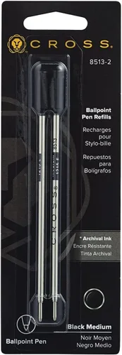 Miniatura 4 de Cross Recambios de bolígrafo, punta media, tinta negra, 2 por paquete, 3 paquetes en total, #8513-2