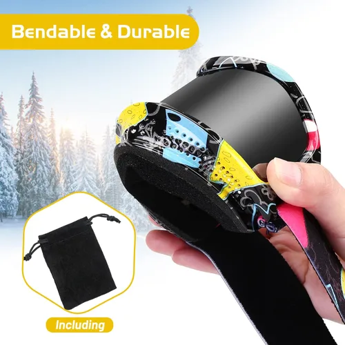 Miniatura 5 de Gafas de esquí para niños, gafas de snowboard para niños y niñas, jóvenes, OTG gafas de esquí antivaho con correa antideslizante