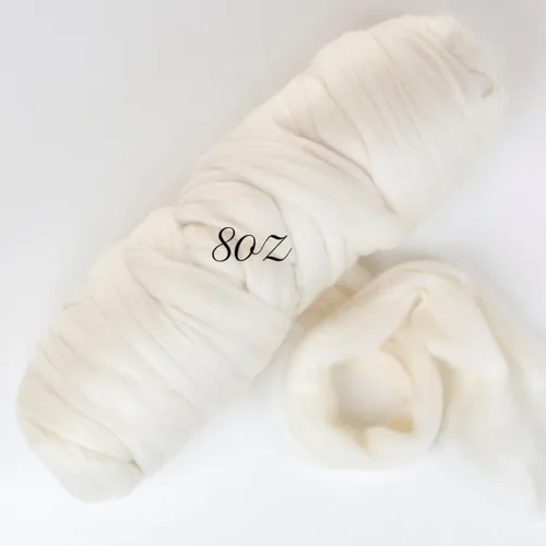 Miniatura 4 de Lana merina, 8 oz. Lana a granel para fieltro de aguja, fieltro húmedo, manualidades y hilado. (Merino, 8 oz)
