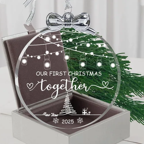 Miniatura 8 de Regalos de compromiso para parejas 2025, regalos para la futura novia, adorno de compromiso 2025 de cristal, primer adorno de Navidad comprometido