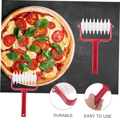 Miniatura 5 de BESTOYARD Rodillo de masa de pizza 7.87 x 4.72 x 1.96 pulgadas, dispositivo de cocina con perforador uniforme para preparación uniforme de corteza