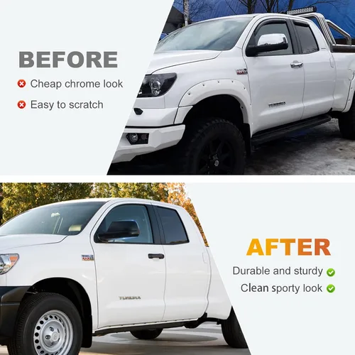 Miniatura 5 de 1 par de cubiertas de espejo lateral negro brillante compatibles con Toyota Tundra Sequoia 2007-2019 2020 2021, reemplazo directo
