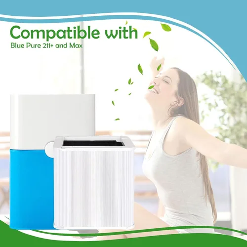Miniatura 4 de Blue Pure 211+ - Filtro de repuesto True HEPA compatible con Blueair Blue Pure 211+ y Max Air Cleaner Purificador, paquete de 2
