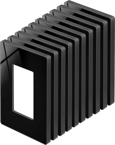 Miniatura 8 de BESTTEN Placa de pared sin tornillos de 5 segmentos, cubierta de enchufe decorador, placa decorativa para interruptor, serie blanca nieve brillante