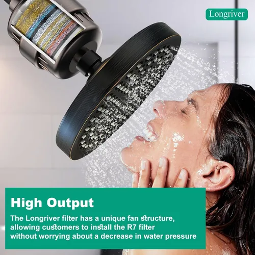 Miniatura 7 de R7 Filtro de Ducha High Put Filtro de Agua de Ducha para Agua Dura 99.99% Elimina Cloro, Suavizante de Agua de Ducha, Mejora tu piel y cabello
