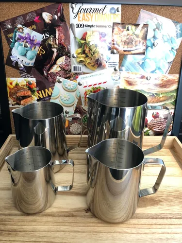 Miniatura 4 de Jarra de espuma de leche de 20 onzas, taza de acero inoxidable, perfecta para jarras de vapor de arte con leche, vaso de espuma de leche de acero