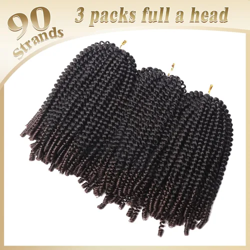 Miniatura 2 de Beyond Beauty Cabello de Ganchillo Spring Twist 90 hebras 8 Pulgadas Esponjoso Spring Twists Trenzado, Trenzas de Ganchillo Spring Twist Bomb Twist