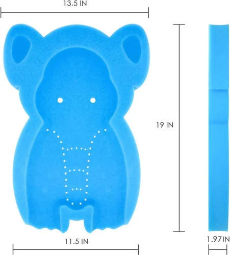 Miniatura 2 de Esponja de baño infantil suave elefante bebé alfombra de baño recién nacido cómodo espuma antideslizante cojín (azul, 1 juego)