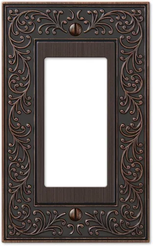 Miniatura 14 de Amerelle 43RRAN English Garden Placa de Pared, 2 Rocker, Metal Fundido, Níquel Antiguo, Paquete de 1