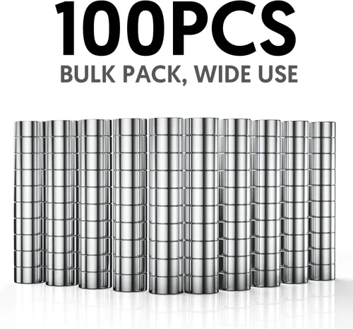 Miniatura 8 de Imanes redondos para refrigerador, 100 piezas de 6 × 0.118 in pequeño imán fuerte para nevera, oficina, pizarra blanca, mini imanes duraderos