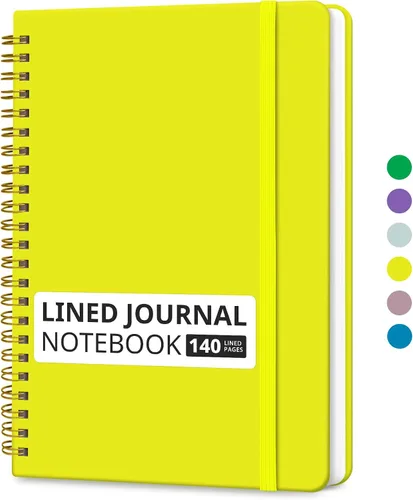 Miniatura 51 de Cuaderno rayado en espiral para mujeres y hombres, 140 páginas, cuaderno de tapa dura con rayas universitarias para trabajo y toma de notas, diarios