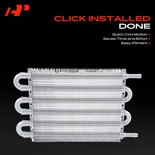 Miniatura 3 de A-Premium Enfriador de aceite de transmisión, tubo y aleta universales de aluminio de 6 pasos, remolque de hasta 2,500 libras, kit de enfriador