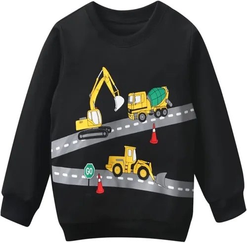 Popshion - Sudaderas de dinosaurios para niños, pulóveres deportivos de caricaturas de manga larga, tallas 1-7T