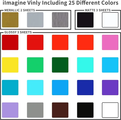 Miniatura 3 de Vinilo permanente, paquete de 72 hojas de vinilo adhesivas permanentes (12 x 12 pulgadas) para Silhouette Cameo y cualquier máquina de manualidades