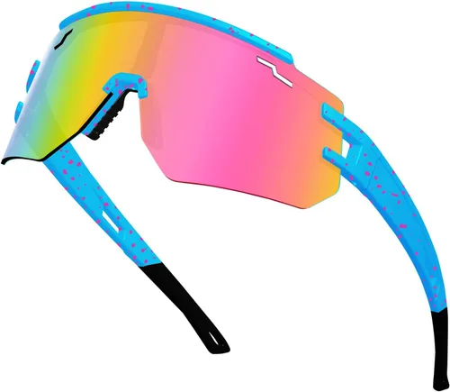 Miniatura 17 de Gafas de sol polarizadas de béisbol para hombres y mujeres, gafas de sol deportivas UV400, softbol, correr, ciclismo, MTB Naranja&Azul