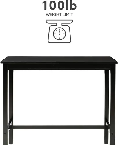 Miniatura 6 de Linon Claridge - Mesa de bar negra de 36 pulgadas de altura