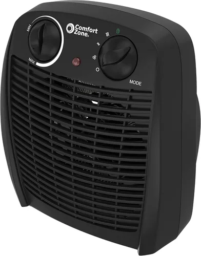 Miniatura 8 de Comfort Zone Calentador de espacio interior con termostato ajustable, forzado por ventilador, eléctrico, protección contra sobrecalentamiento, Negro