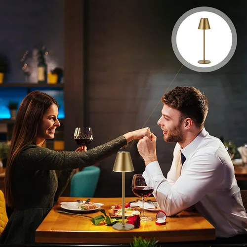 Miniatura 4 de Timjorman Lámpara de mesa LED inalámbrica, lámpara de escritorio con batería recargable de 4000 mAh, brillo de 3 niveles junto a la luz nocturna