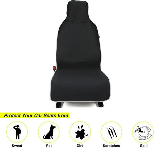 Miniatura 2 de VSHIELD Funda impermeable para asiento de coche de neopreno, protector de asiento antideslizante y a prueba de sudor, ajuste universal para asiento