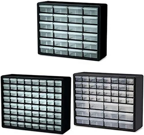 24 piezas de plástico para almacenamiento de herramientas y gabinete con cajones para manualidades de Akro-Mils 10124, medidas: 20 pulgadas x 16