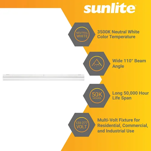 Miniatura 4 de Sunlite 85479-SU 25w 48" accesorio de tira de LED lineal 3500k blanco neutro