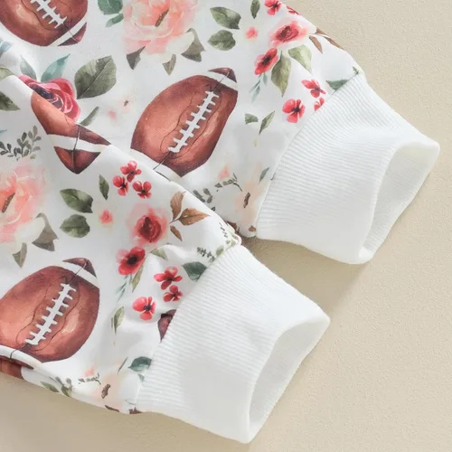 Miniatura 5 de CIYCUIT Conjunto de 3 piezas de sudadera de margaritas + pantalones + diadema, ropa infantil de otoño e invierno