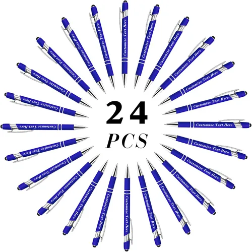 Miniatura 111 de Bolígrafos personalizados a granel con punta de lápiz capacitivo, 12 bolígrafos personalizados con logotipo de mensaje con nombre, bolígrafos