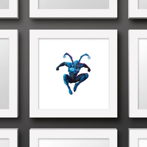 Miniatura 2 de Trends International Gallery Pops DC Comics Blue Beetle - Póster de pared de escarabajo volador, 12 x 12 pulgadas, versión de marco blanco