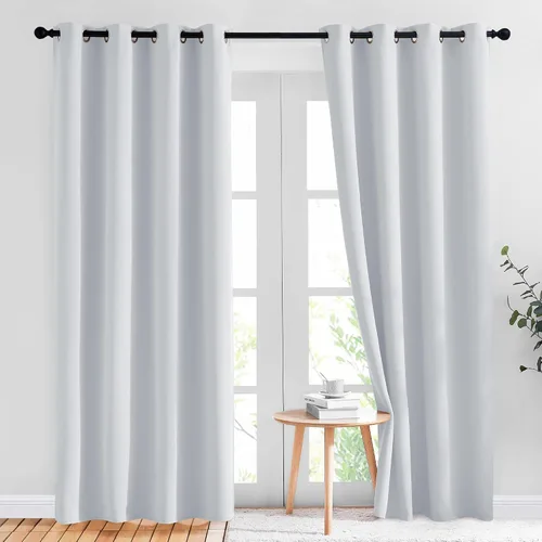 NICETOWN - Paneles de cortinas para oscurecer la habitación, lisas, fácil cuidado, con aislamiento térmico, para dormitorio o sala (2 paneles, 52 x