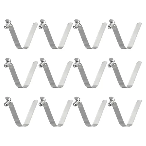 Miniatura 19 de HARFINGTON 12 unids botón único kayak paleta broche resorte clip 0.630x0.220 in 65Mn resorte acero en forma de V hueco elevación telescópica tubo