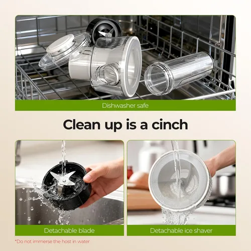 Miniatura 8 de QIBOX Máquina de Conos de Nieve y Licuadora de Batidos 2 en 1, Potente Máquina de Hielo Raspado de 700W, Máquina de Granizados, Preparador