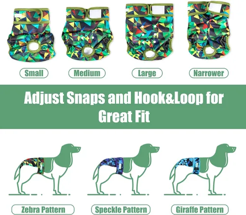 Miniatura 6 de wegreeco Pañales lavables para perros (paquete de 3), pañales para perros hembras altamente absorbentes para cachorros en celo, período