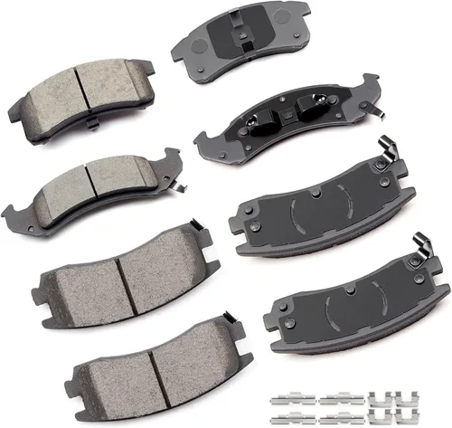 Miniatura 14 de CCIyu Juego de pastillas de freno de cerámica delanteras y traseras D882/D883 para Buick Rainier (2004-2005), Chevrolet SSR (2003-2005), Chevrolet