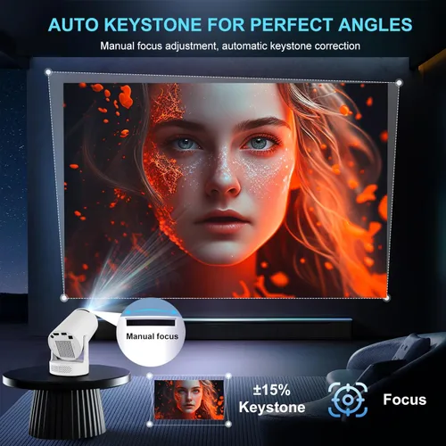 Miniatura 6 de Mini proyector portátil con aplicación TranScreen, proyector de película inteligente para TV Stick, teléfono inteligente, iPhone y USB, soporte 4K