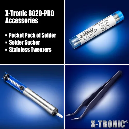 Miniatura 6 de X-TRONIC 8020-XTS Exclusivo para Estados Unidos - 2 en 1: estación digital de soldadura de hierro antiestática y pinza soldadora - Sin descarga