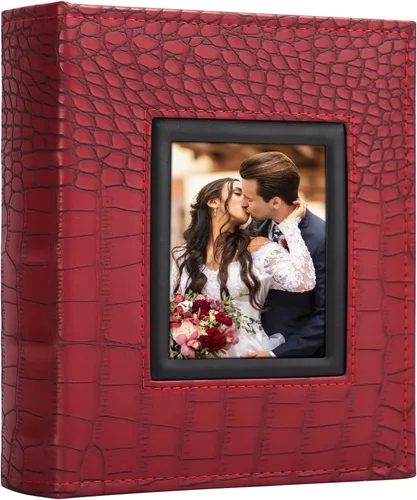 Miniatura 11 de Vienrose Álbum de fotos para 200 fotos de 4 x 6 pulgadas, cubierta de piel, libro de fotos de gran capacidad para bodas, bebés y vacaciones