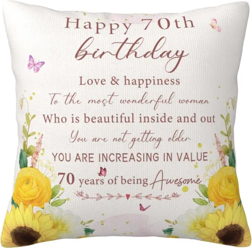 Regalos de cumpleaños número 70 para mujeres, decoraciones de feliz cumpleaños 70 para mujeres, los mejores regalos de cumpleaños para mujeres de 70