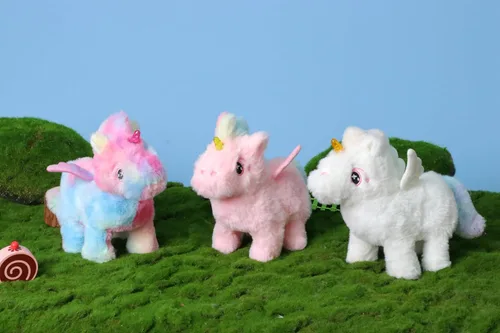 Miniatura 6 de Hopearl - Juguete de peluche electrónico interactivo de unicornio con sonidos y movimientos, camina y tiene un cuerno luminoso; regalo para niños