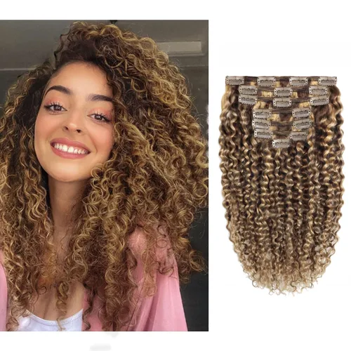 Miniatura 11 de Loxxy Jerry - Extensiones de cabello humano rizado de color negro natural con clip, cabello humano Remy real, 4.23 onzas, 3B 3C, doble trama, cabeza
