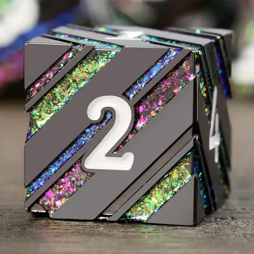 Miniatura 20 de DNDND - Juego de dados metálicos para DND con estuche de metal de regalo, 7 piezas de dados metálicos de Calabozos y Dragones para juego DND