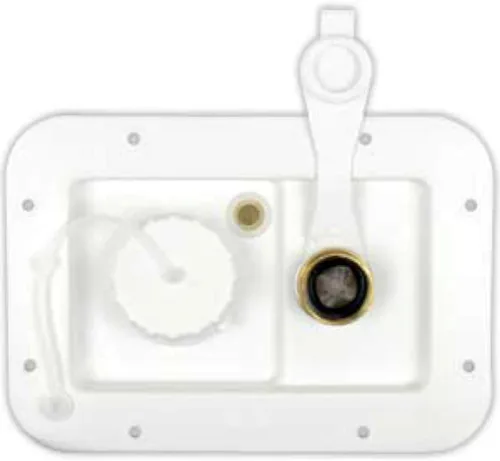 JR Productos 497-ad-26-a Color Blanco Polar Ciudad/Gravedad HATCH de agua con válvula antirretorno de latón