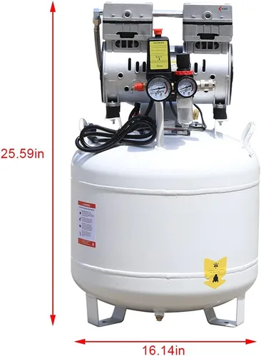 Miniatura 7 de compresor de aire médico dental portátil 40L, bomba de aire lubricada sin aceite silencioso