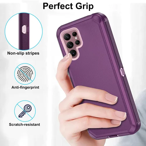 Miniatura 6 de Asuwish Funda de teléfono para Samsung Galaxy S22 Ultra 5G con protector de pantalla de vidrio templado y cubierta para celda, híbrida, resistente