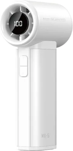 Miniatura 20 de Ventilador turbo portátil de mano, mini ventilador personal ajustable, funciona con batería recargable USB-C, pantalla digital, ultra silencioso