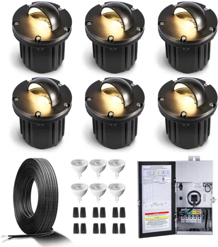 Miniatura 15 de Gardenreet - Luz de pozo de latón de 12 V para exteriores, impermeable, iluminación de paisaje, faro superior de bajo voltaje LED Ip65, bronce