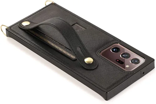 Miniatura 4 de Funda Samsung Galaxy Note 20 Ultra con correa de piel ajustable, tarjeteros cruzados, función atril - KB negro