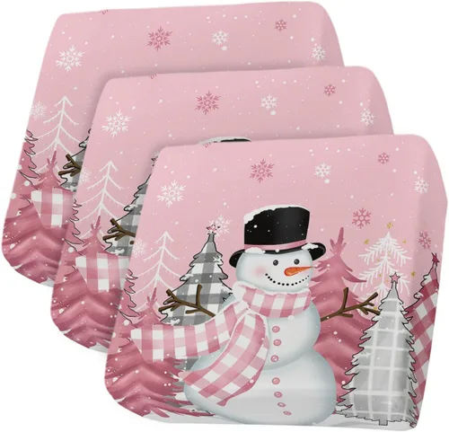 Miniatura 11 de Fundas de cojín elásticas para sofá de Navidad, diseño de muñeco de nieve, seccional/individual/en forma de L, protector de muebles con parte