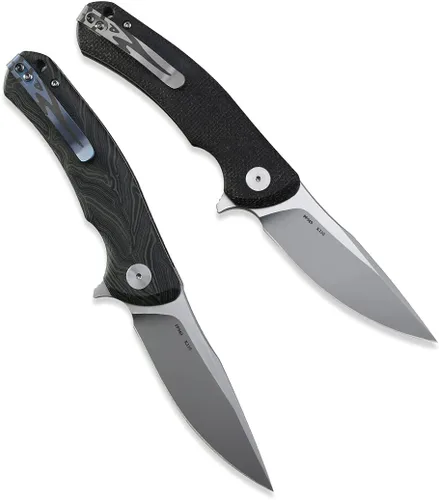 Miniatura 6 de Petrified fish Cuchillo plegable de acero K110 949 Fibra de carbono G10 Mango de cerámica Rodamientos de bolas Camping Caza Cuchillos EDC Negro